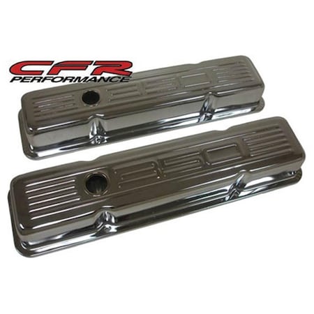 Cfr Performance Tall Steel Valve Covers - Chrome with 350 Logo for 1958-86 Chevy Small Block 350 HZ-9841-C